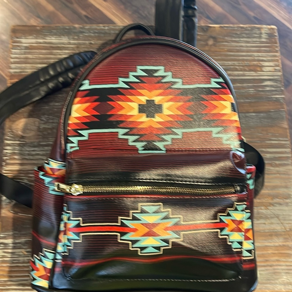 Aztec Design Backpack Purse
